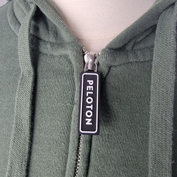 Peloton Green Ultimate Fleece Zip-Up Hooded Sweatshirt With Pockets Size Medium - Picture 5 of 13